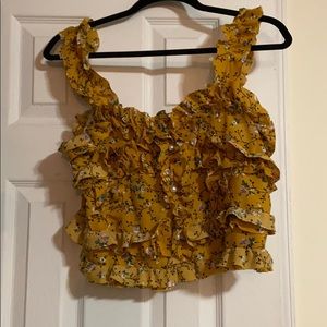 SOLD Storets mustard yellow floral top